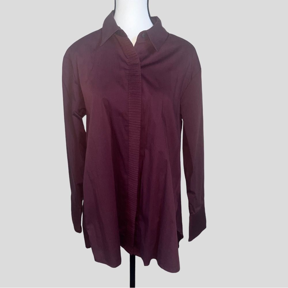 Marla Wynne Long Sleeve Hidden Button Tunic Blouse Size Medium New with Tags